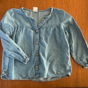 🍊5/$25 H&M Kids Blue Button Down Shirt size 2-3Y